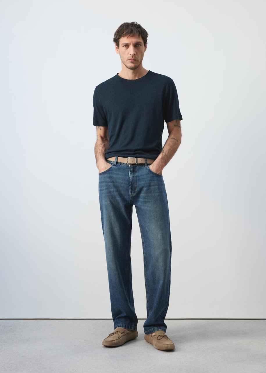 MANGO SLIM-FIT LINEN T-SHIRT