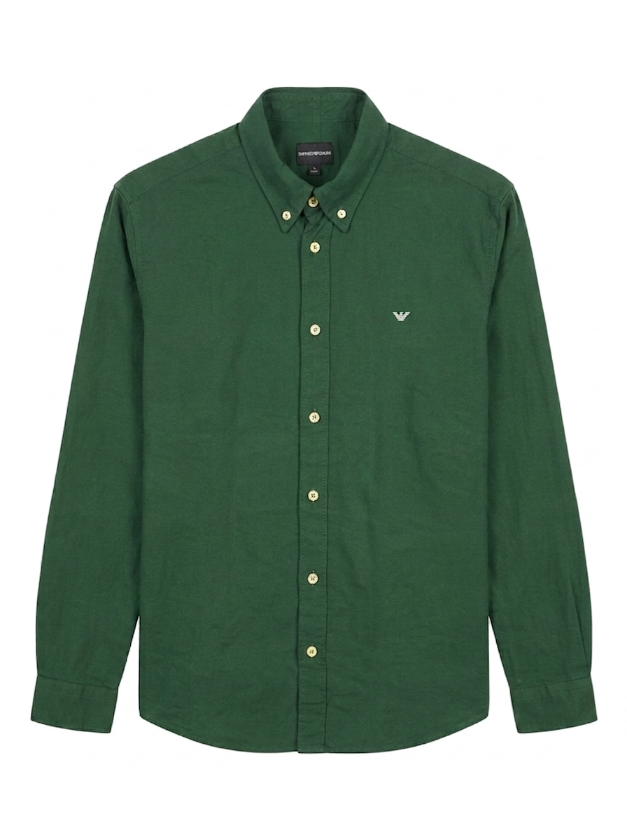 Emporio Armani logo-embroidered button-down shirt - Urban store
