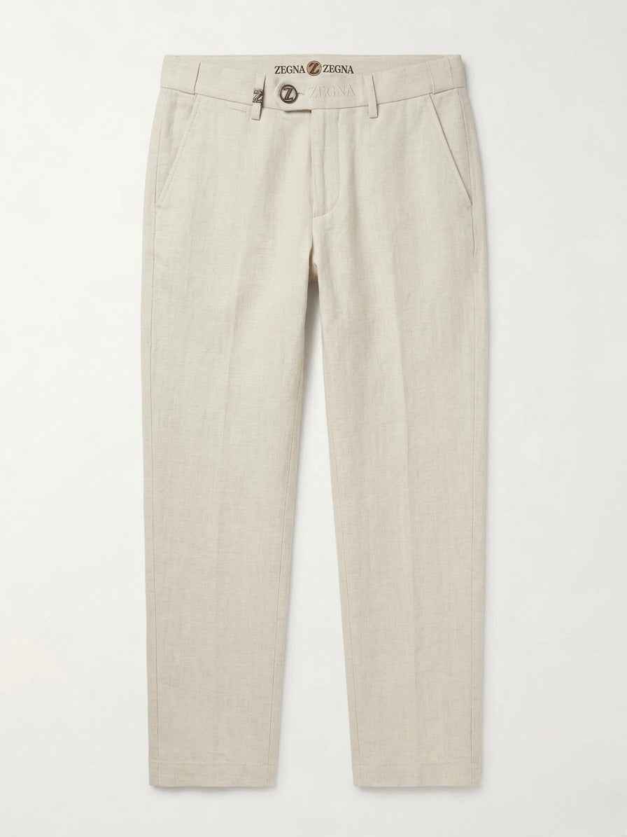 Zegna Men’s Luxury Linen Blend Trousers