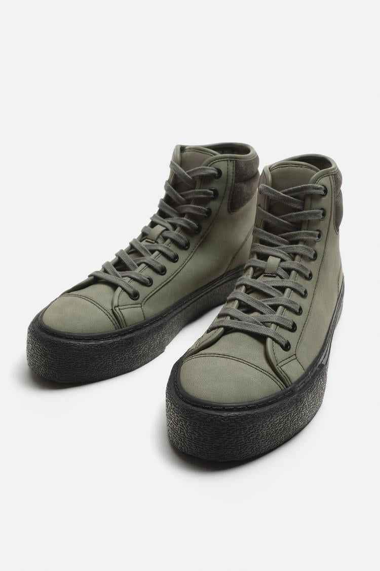 ZARA HIGH-TOP TRAINERS WITH TOPSTITCHING