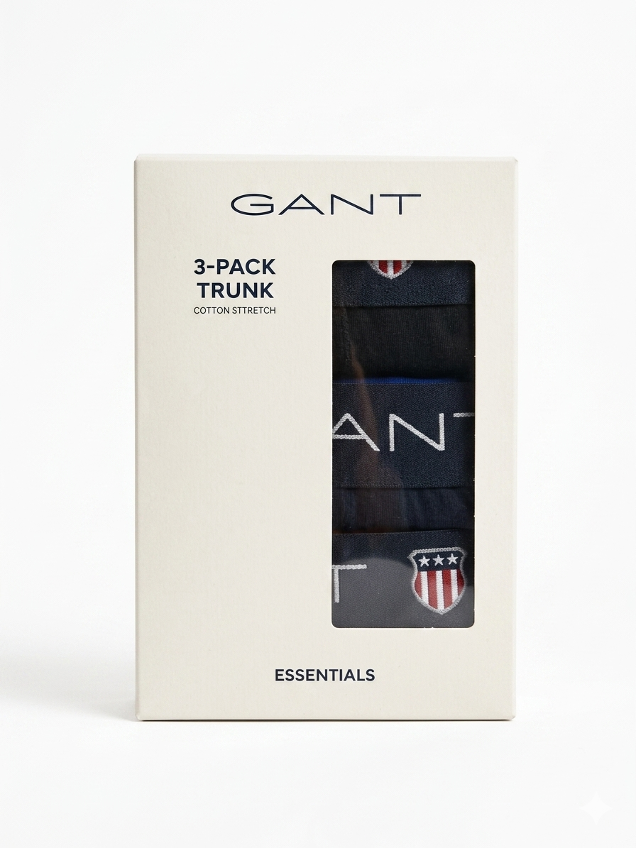 GANT WITH EMBROIDER LOGO 3-PACK BOXER - Urban store