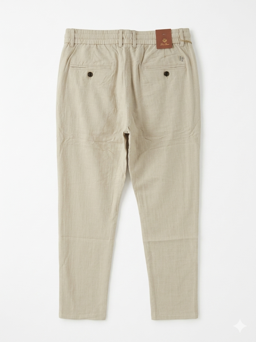 LORO PIANA WITH BUTTON RELAXED LINEN PANT - Urban store