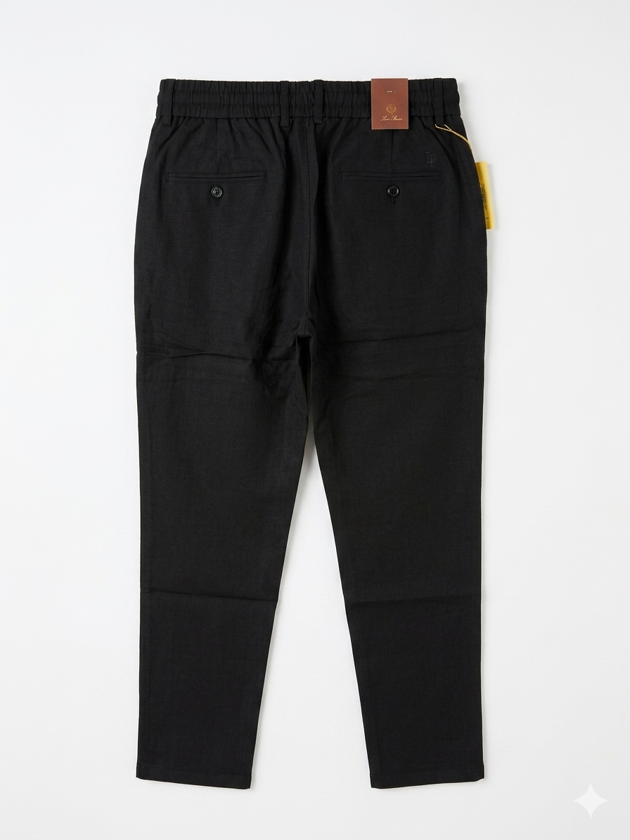 LORO PIANA WITH BUTTON RELAXED LINEN PANT - Urban store