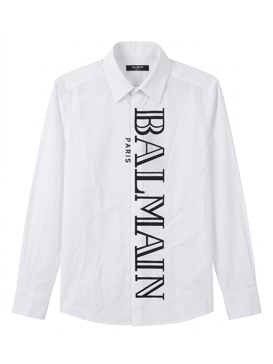 BALMAIN PARIS RUBBER LOGO SHIRT