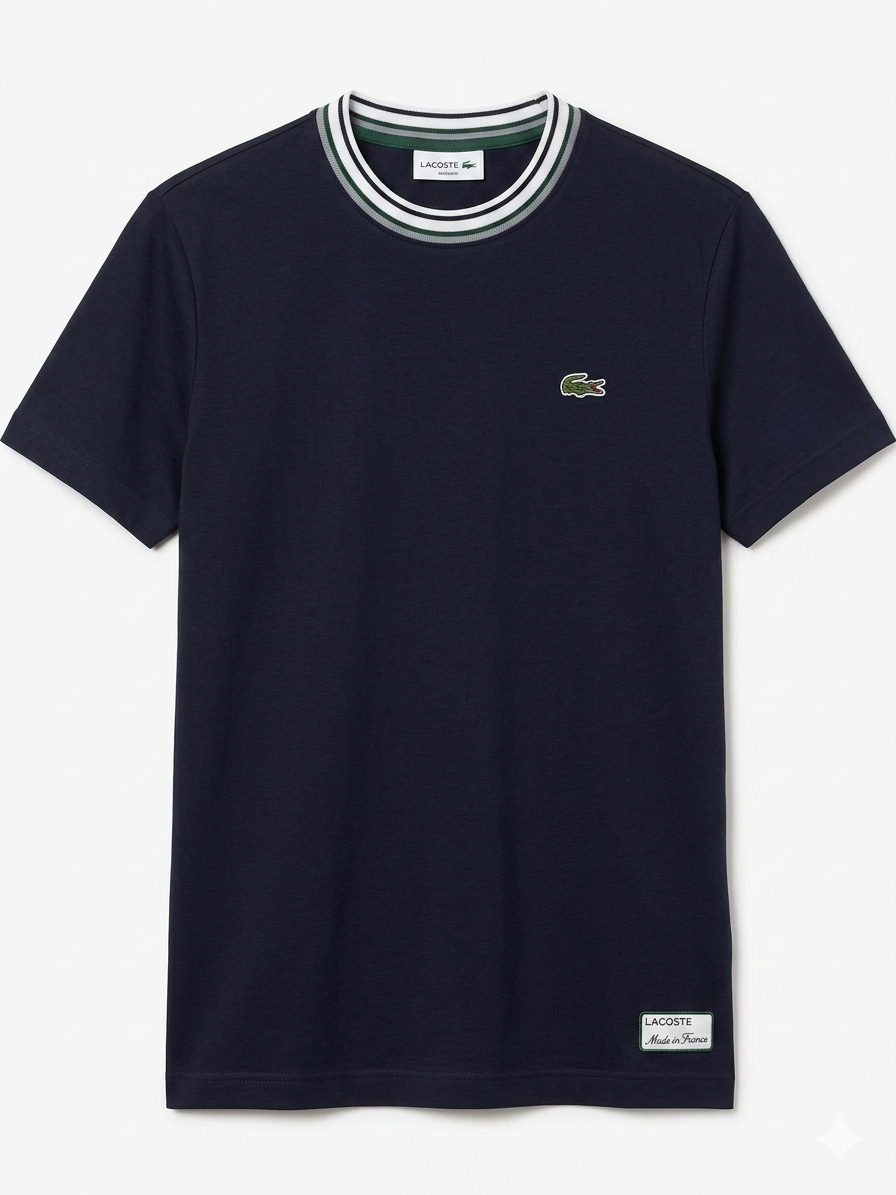 LACOSTE French Made Stripe Neck T-shirt