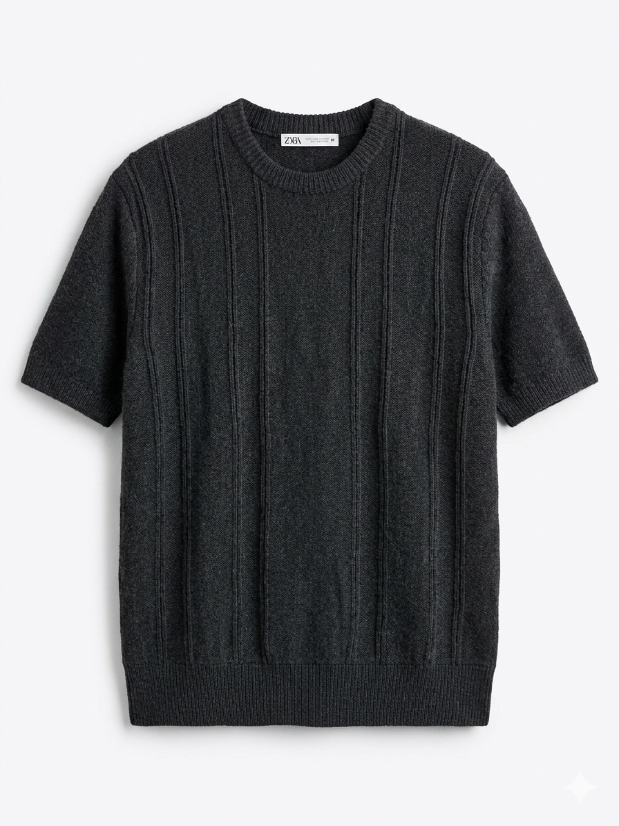 ZARA ROUNDED KNITTED T-shirt