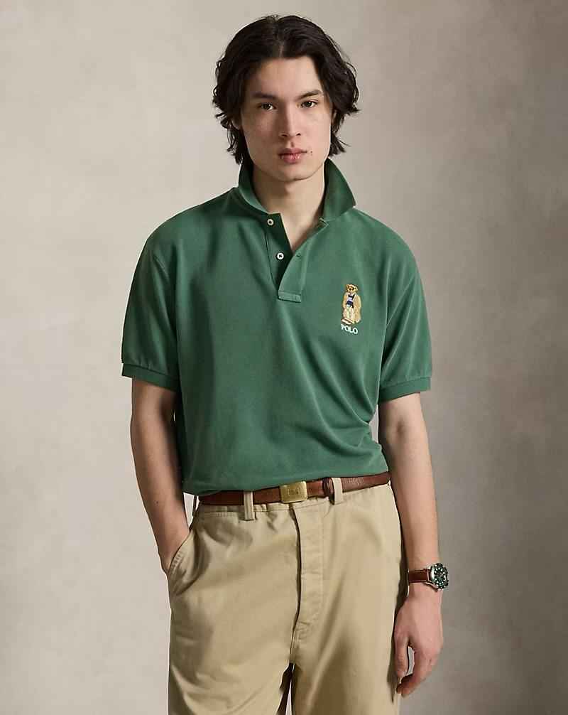 POLO RALPH Original Fit Polo Bear Mesh Polo Shirt