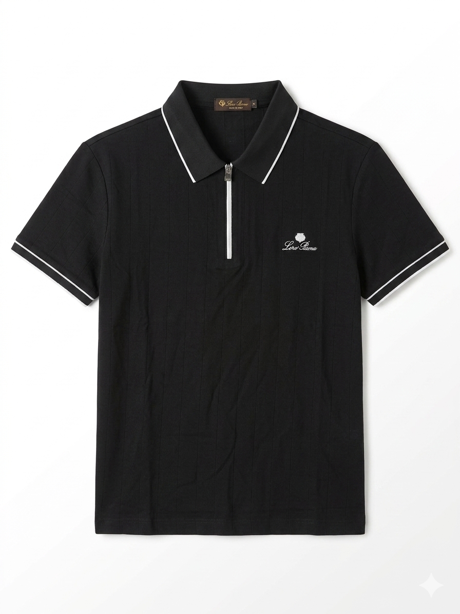 LORO PIANA WITH ZIP POLO SHIRT