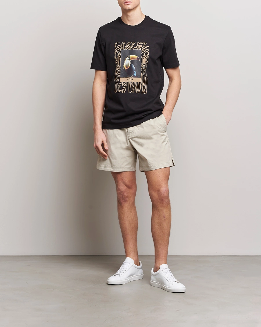 BOSS ORANGE Tucan Printed Crew Neck T-Shirt Black