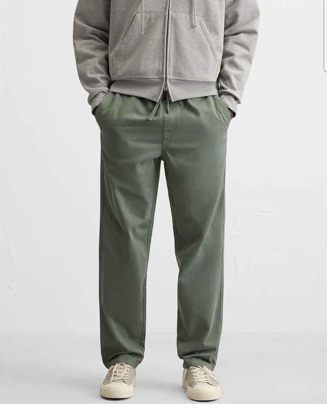 ZARA WASHED JOGGER WAIST TROUSERS