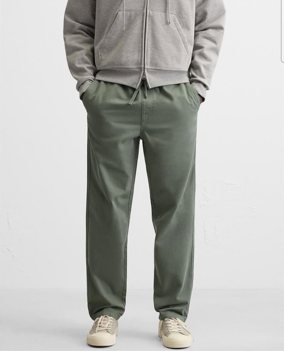 ZARA WASHED JOGGER WAIST TROUSERS