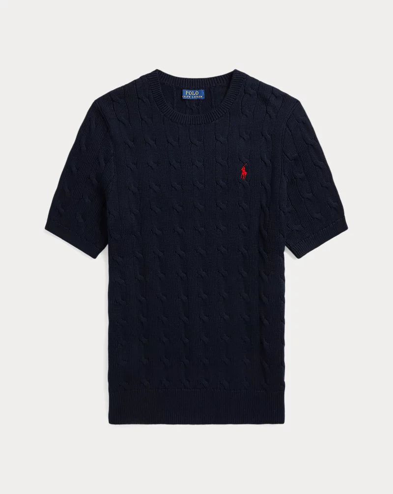 POLO RALPH LAUREN Cable-Knit Cotton Short-Sleeve Jumper