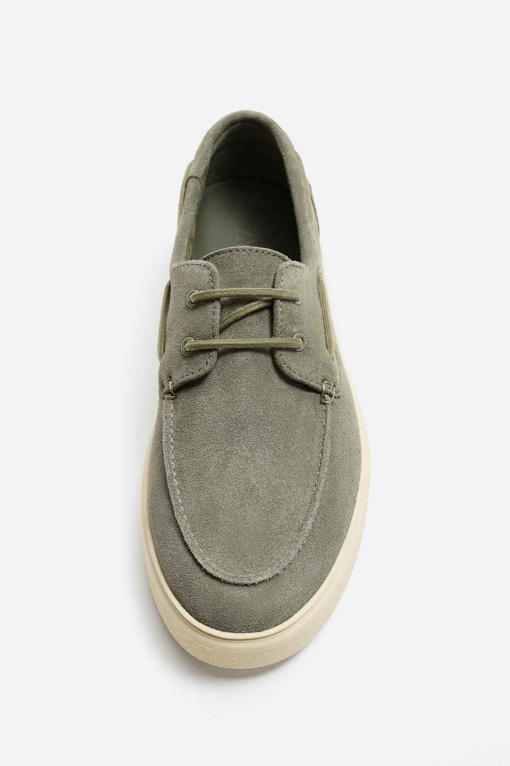 ZARA CASUAL LEATHER DECK SHOES