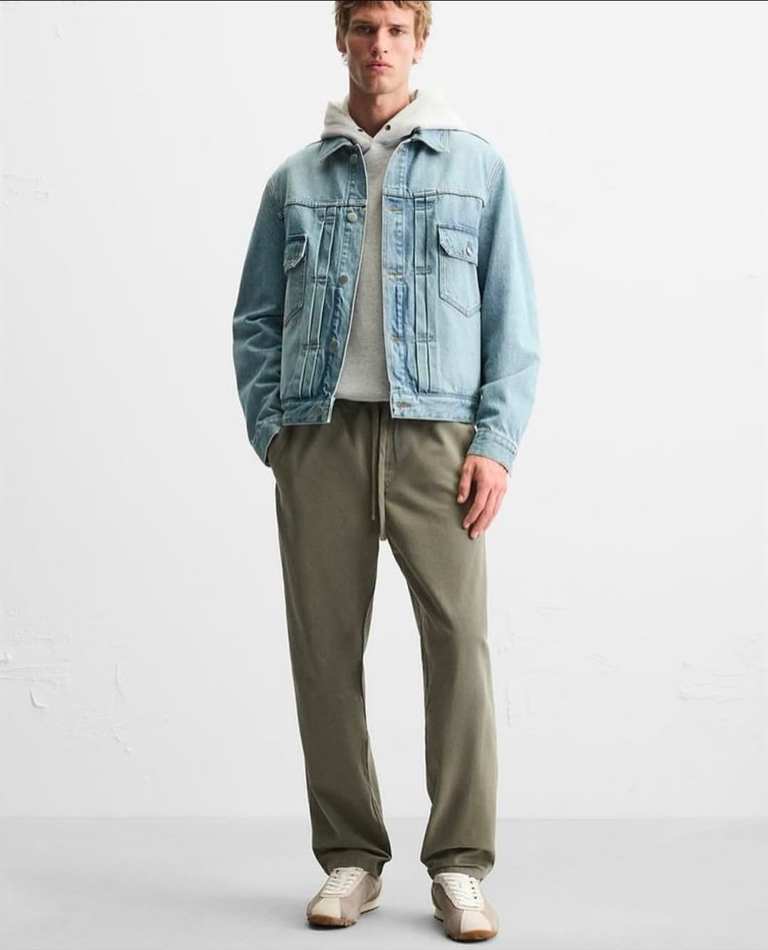 ZARA WASHED JOGGER WAIST TROUSERS