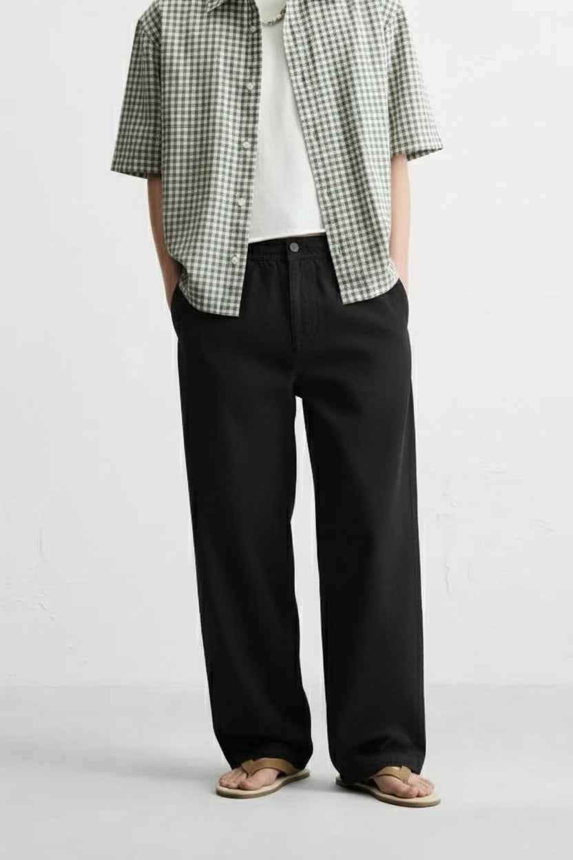 Zara distressed canvas trousers