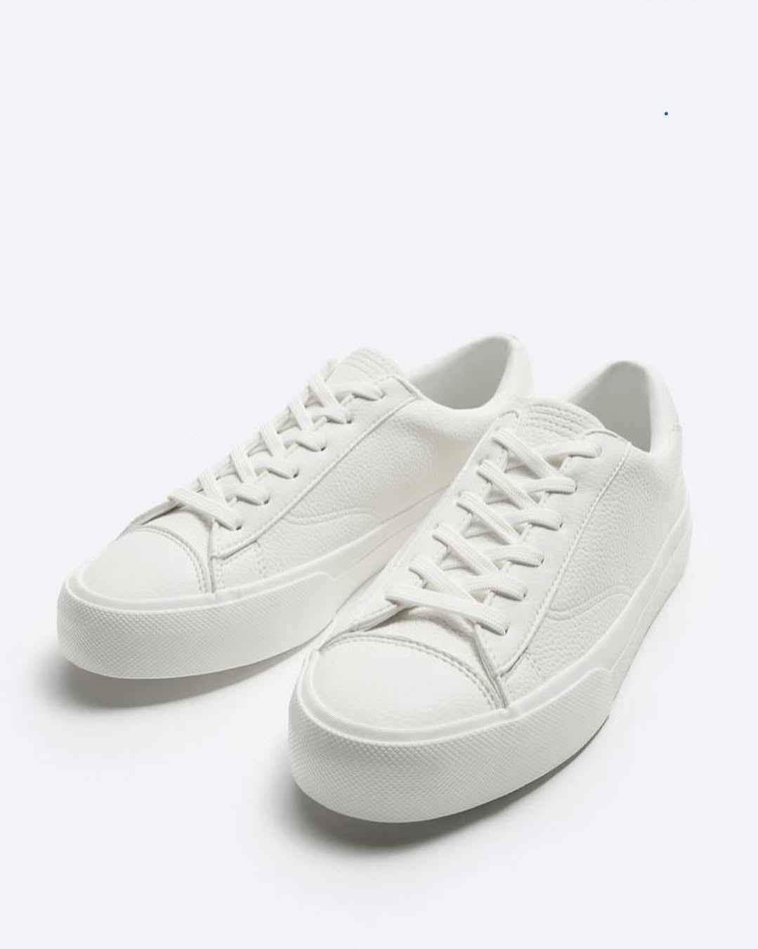 ZARA CANVAS MONOCHROME TRAINERS