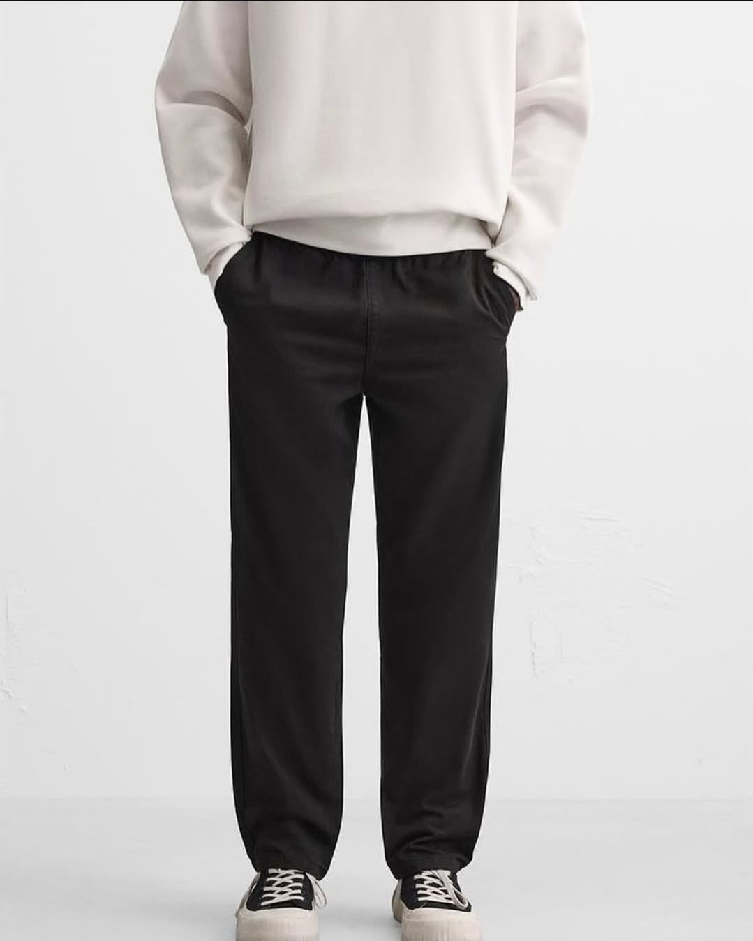 ZARA WASHED JOGGER WAIST TROUSERS