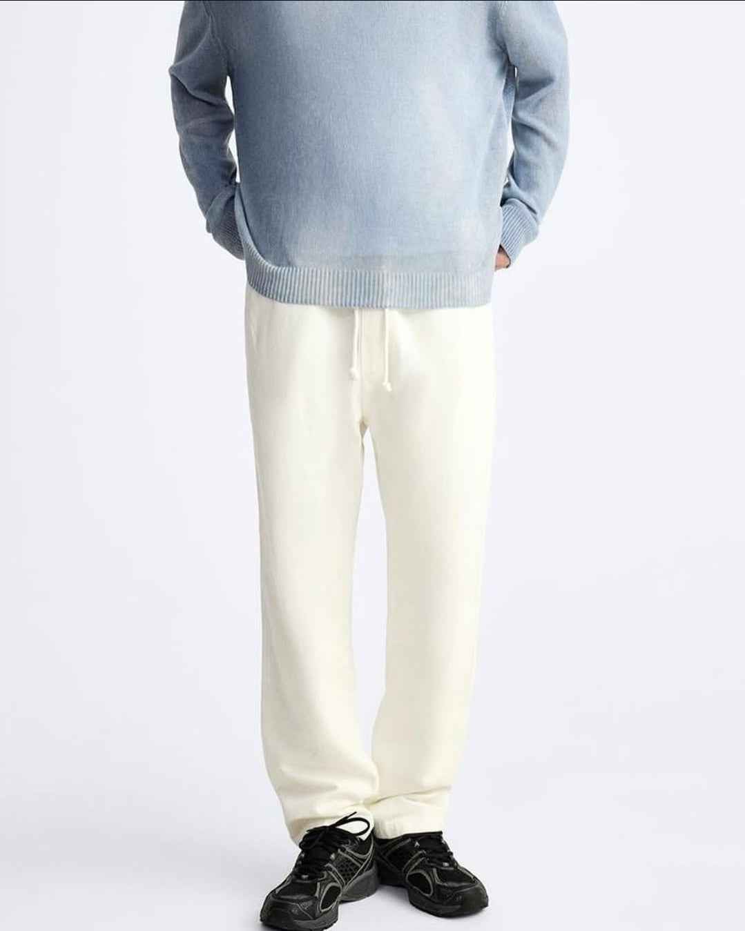 ZARA WASHED JOGGER WAIST TROUSERS