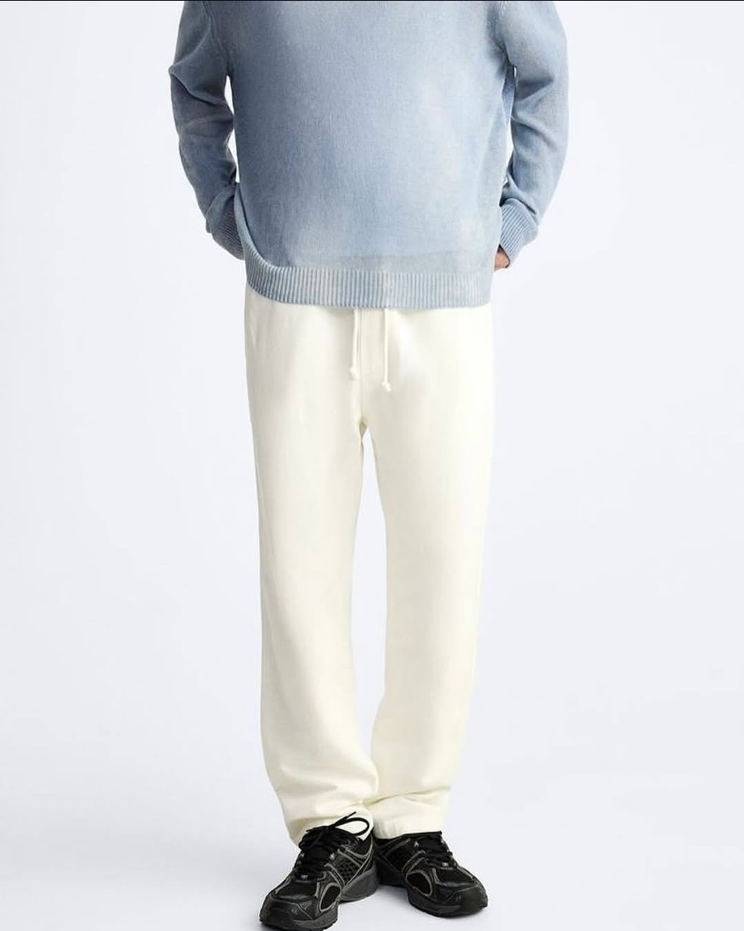 ZARA WASHED JOGGER WAIST TROUSERS