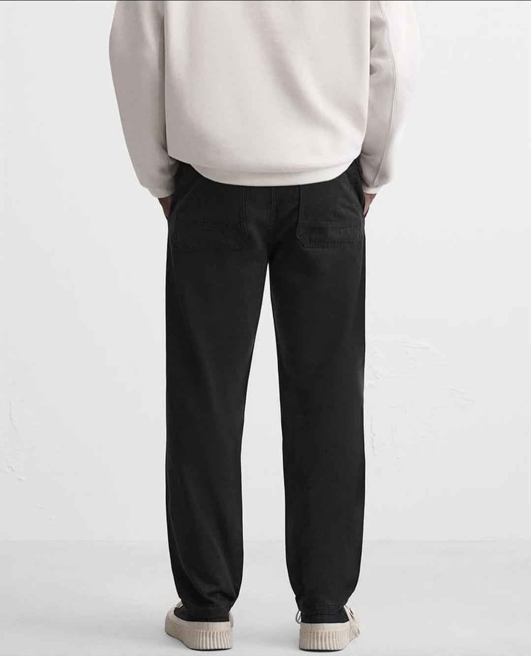 ZARA WASHED JOGGER WAIST TROUSERS