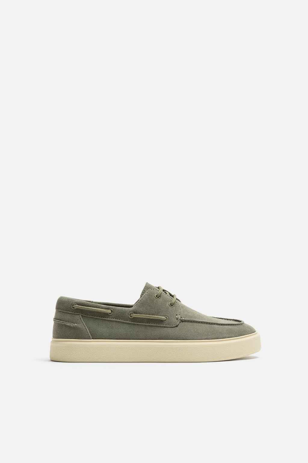 ZARA CASUAL LEATHER DECK SHOES