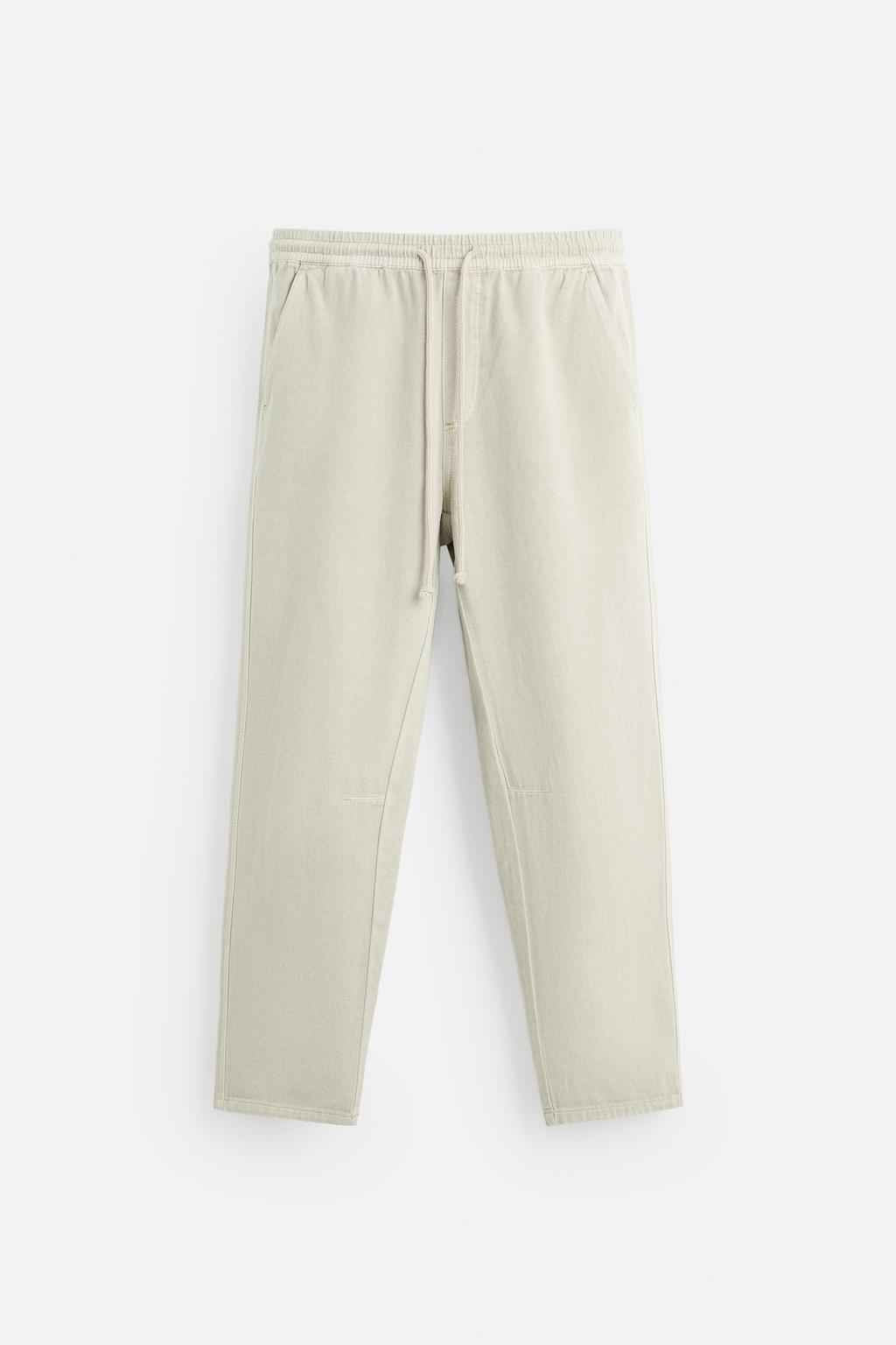 ZARA WASHED JOGGER WAIST TROUSERS