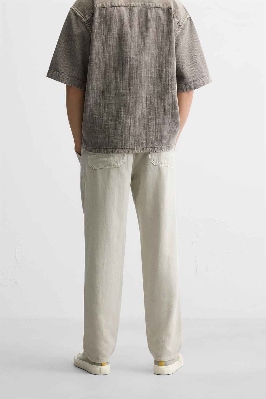 ZARA WASHED JOGGER WAIST TROUSERS