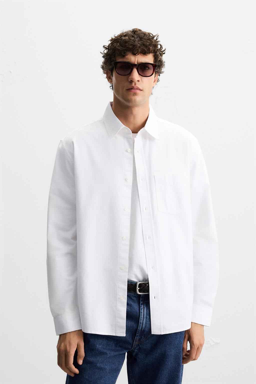 ZARA TEXTURED OXFORD SHIRT