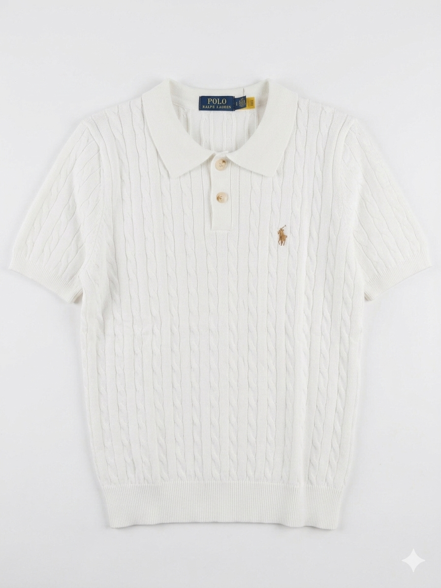 POLO RALPH LAUREN Cable-Knit Cotton Short-Sleeve Jumper