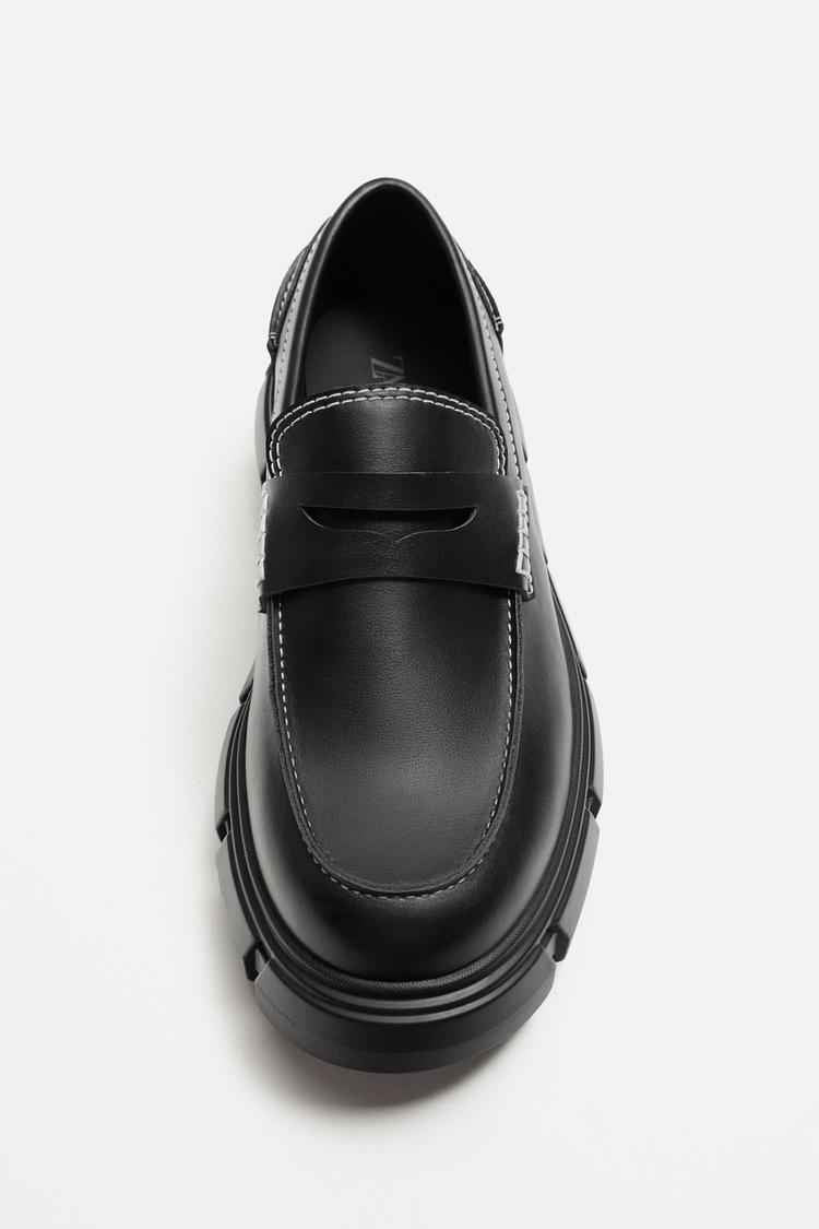 ZARA CHUNKY WORN LOAFERS