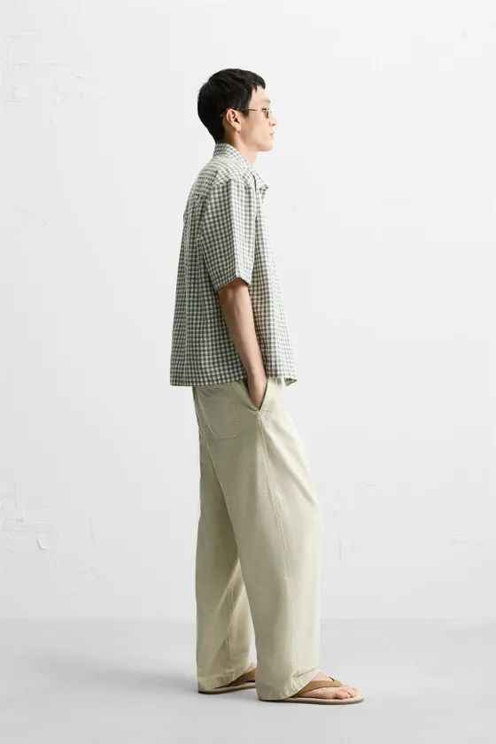 Zara distressed canvas trousers
