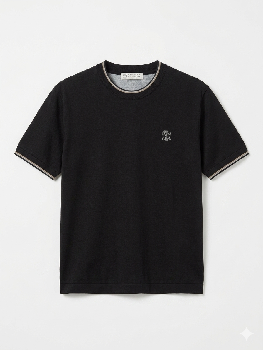 brunello cucinelli T-shirt embroidered logo