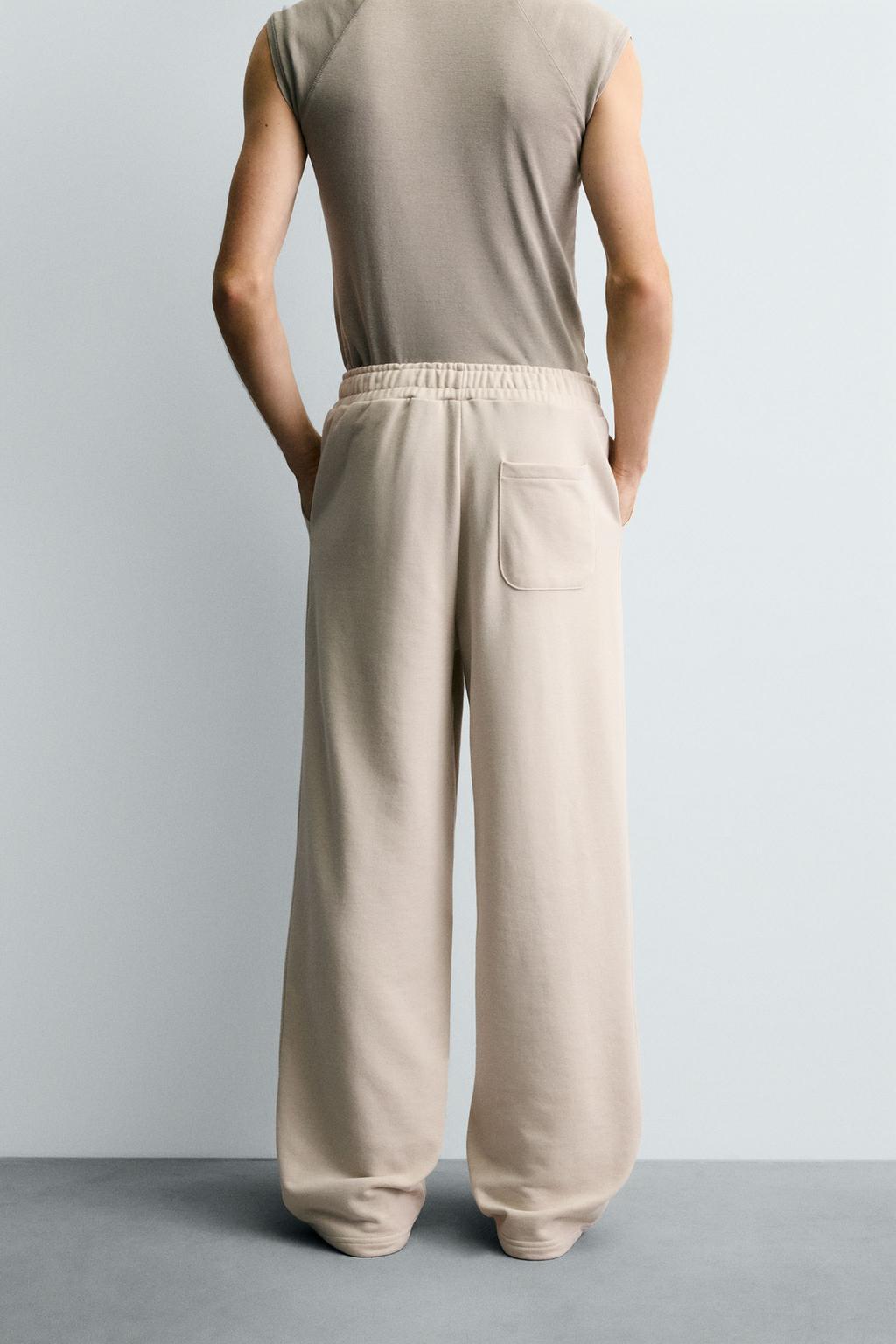 ZARA BASIC WIDE-LEG SWEATPANT JOGGERS