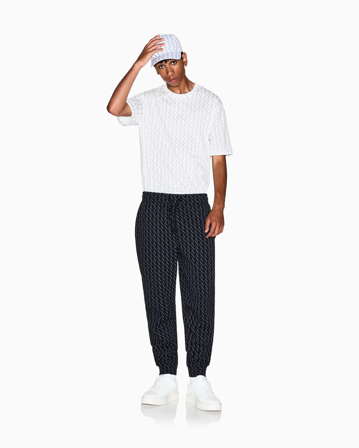 Armani Exchange French terry cotton joggers