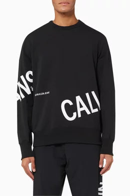 Calvin Klein logo-print crew neck sweatshirt