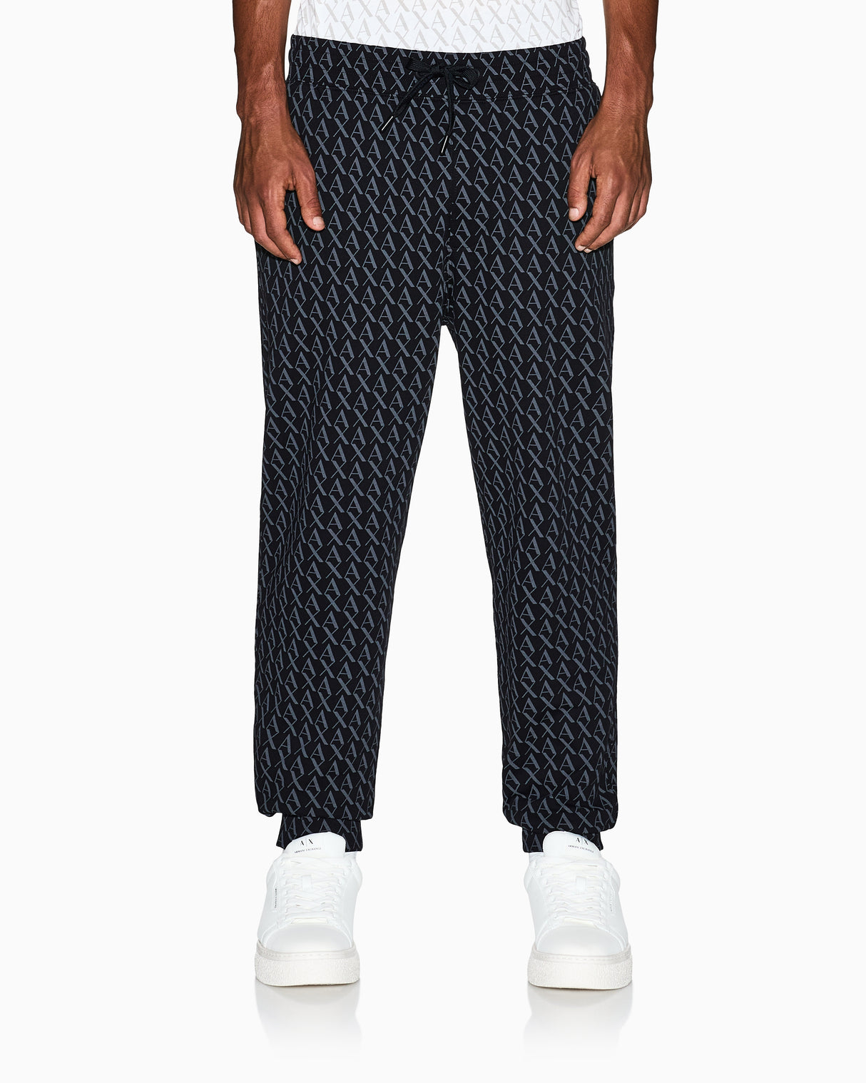 Armani Exchange French terry cotton joggers