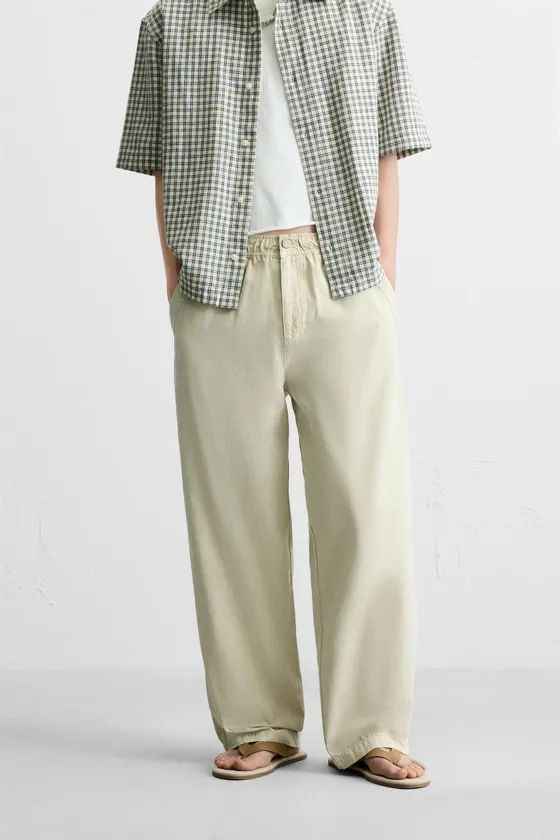 Zara distressed canvas trousers