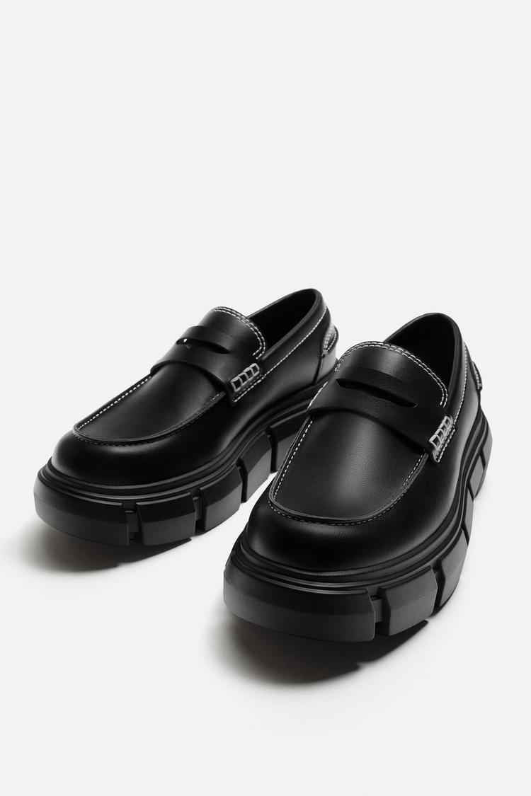 ZARA CHUNKY WORN LOAFERS