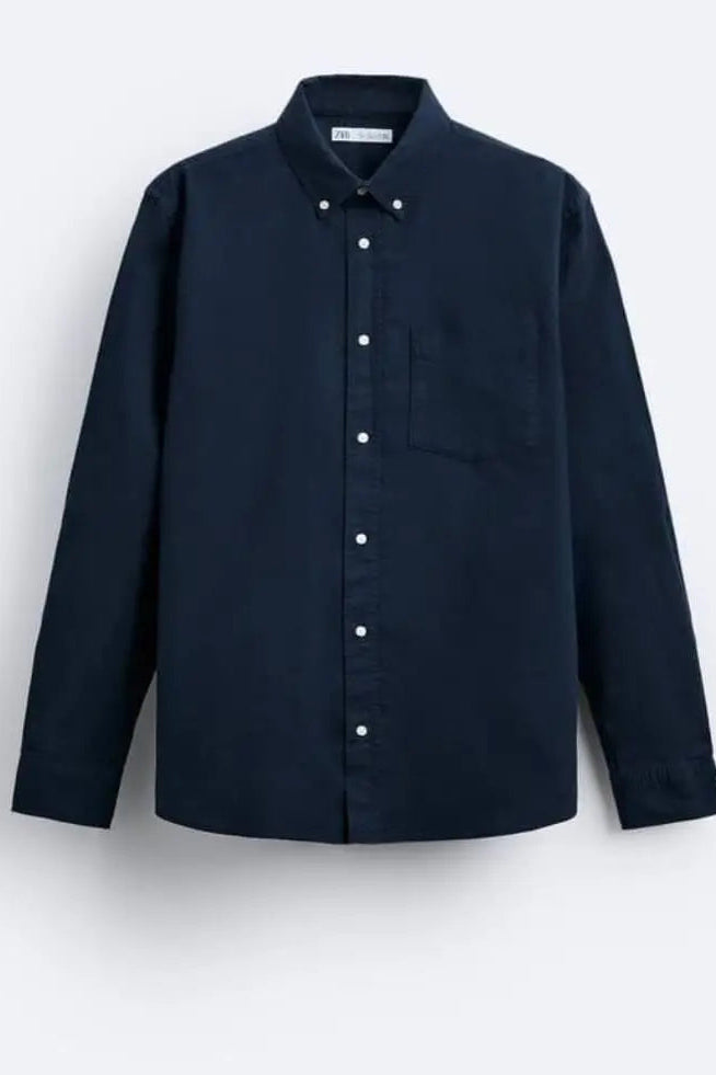 ZARA TEXTURED OXFORD SHIRT