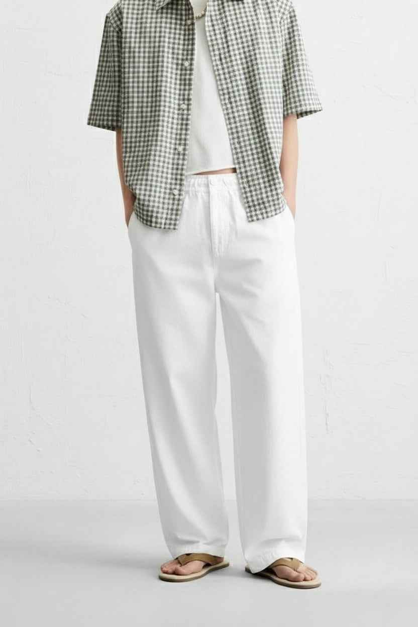 Zara distressed canvas trousers