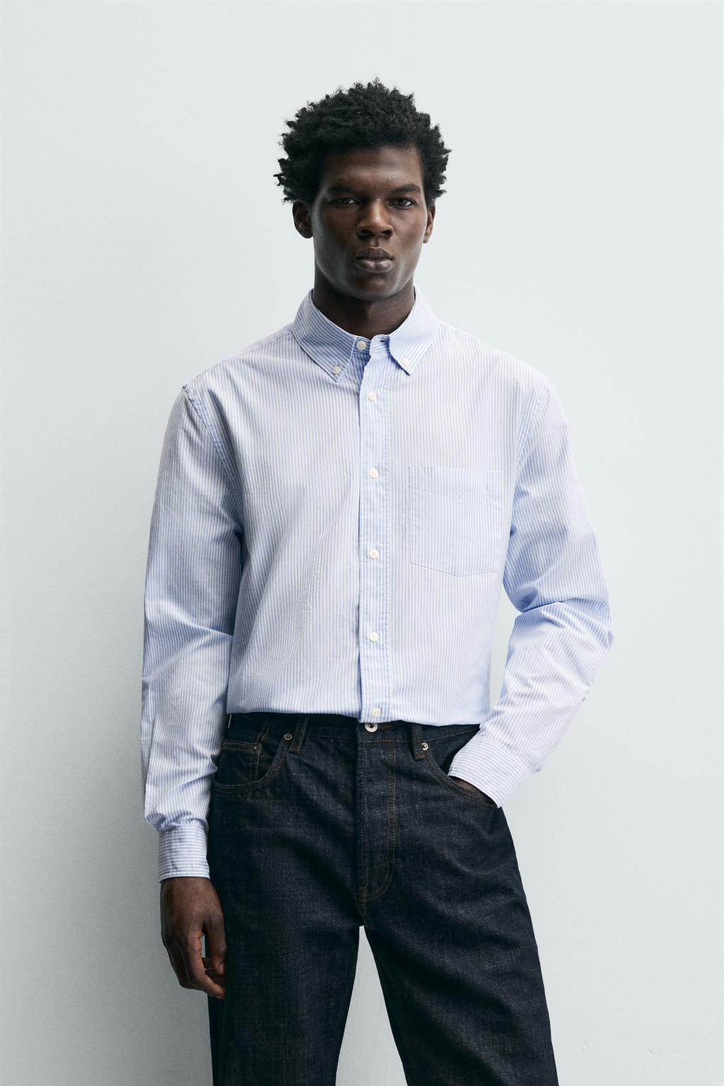 ZARA TEXTURED OXFORD SHIRT