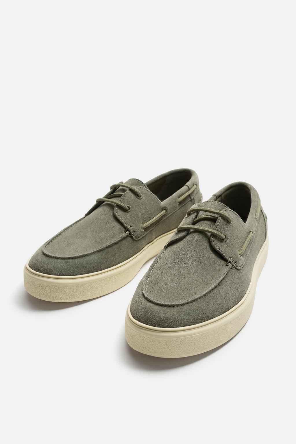 ZARA CASUAL LEATHER DECK SHOES