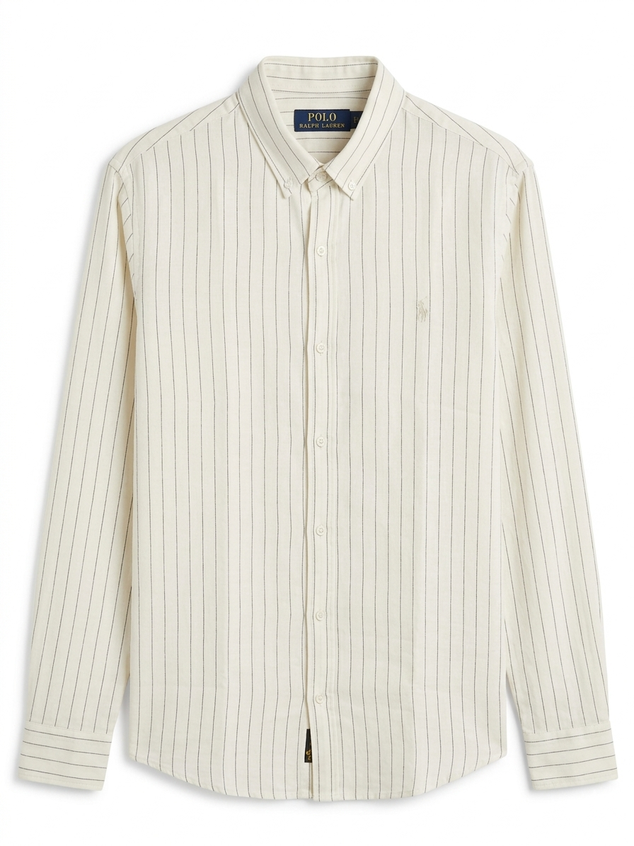 POLO RALPH LAUREN LINEN WITH THIN STRIPE SHIRT