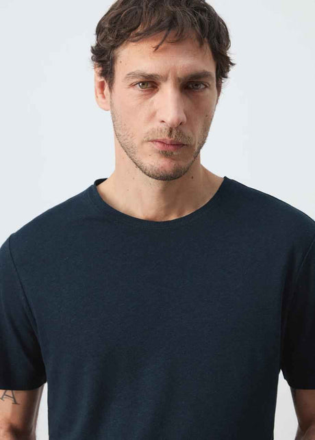 MANGO SLIM-FIT LINEN T-SHIRT
