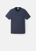 MANGO STRIPED SLIM-FIT LINEN T-SHIRT