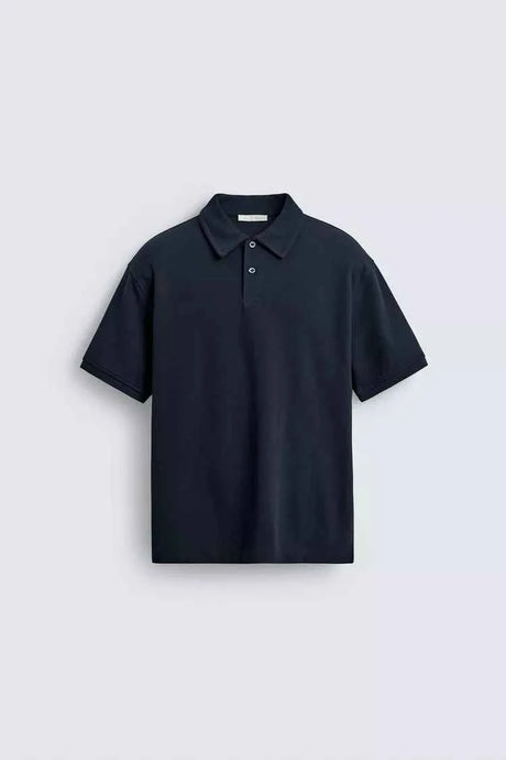 ZARA REGULAR FIT TEXTURED POLO SHIRT