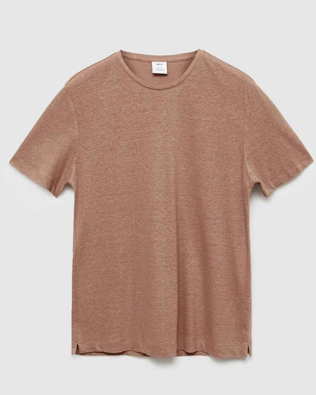 MANGO SLIM-FIT LINEN T-SHIRT