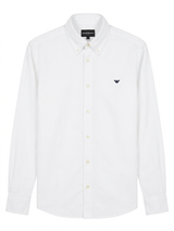 Emporio Armani logo-embroidered button-down shirt - Urban store