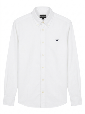 Emporio Armani logo-embroidered button-down shirt - Urban store