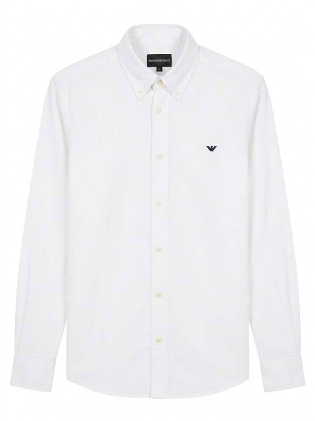 Emporio Armani logo-embroidered button-down shirt - Urban store